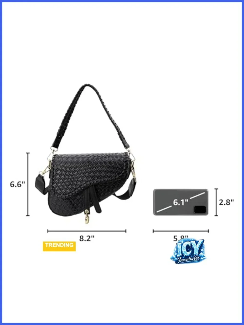 Women Saddle Shoulder Bag Clutch Purse Crossbody Satchel Handbag Woven